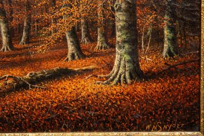 American Landscape Painting of Beech Woods in Autumn by William Snyder