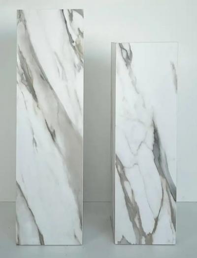 American Made Porcelain 36 Tall Pedestal in Faux Variegated Marble