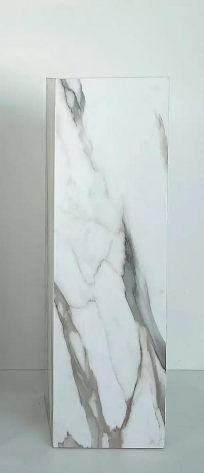 American Made Porcelain 36 Tall Pedestal in Faux Variegated Marble