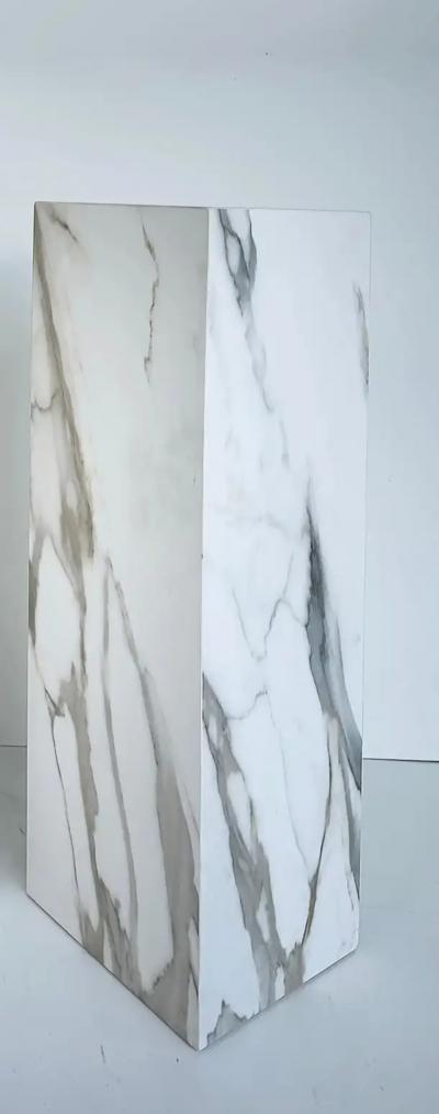 American Made Porcelain 36 Tall Pedestal in Faux Variegated Marble