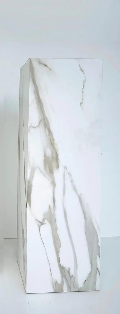 American Made Porcelain 36 Tall Pedestal in Faux Variegated Marble