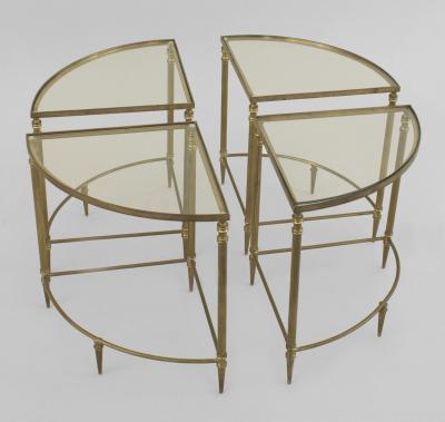American Mid 20th Century Brass Round Coffee Table