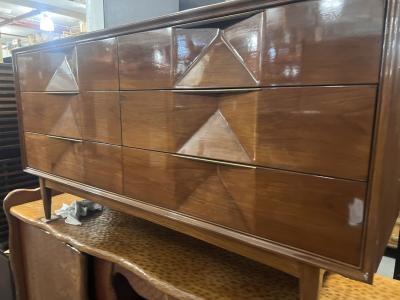American Mid Century 6 Drawer Diamond Front Dresser