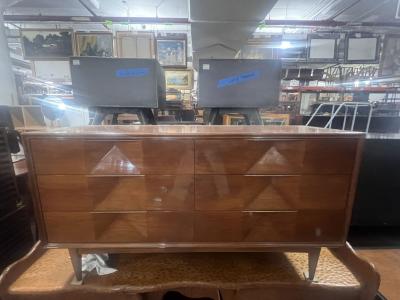 American Mid Century 6 Drawer Diamond Front Dresser