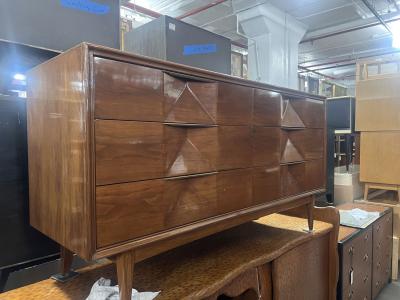American Mid Century 6 Drawer Diamond Front Dresser