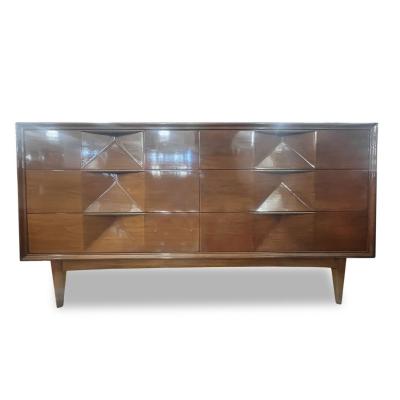 American Mid Century 6 Drawer Diamond Front Dresser
