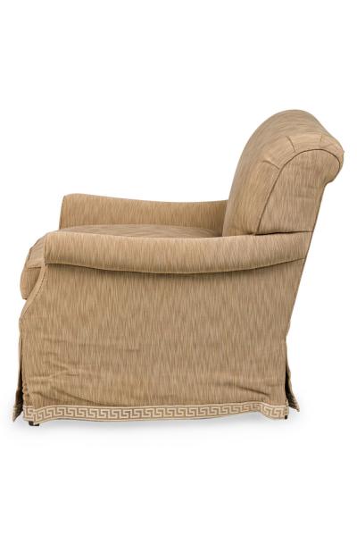 American Mid Century Beige Round Back Armchair
