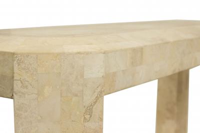 American Mid Century Beige Tessellated Hardstone Console Table