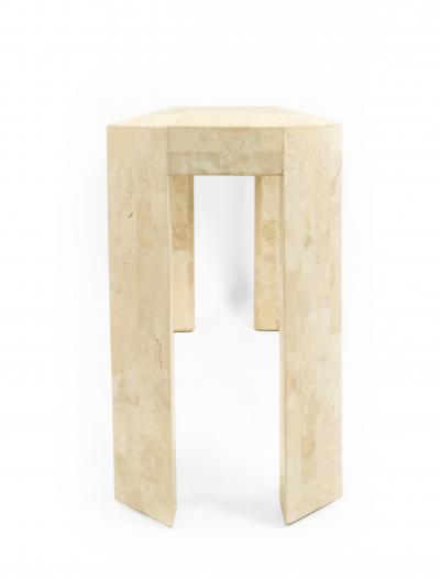 American Mid Century Beige Tessellated Hardstone Console Table