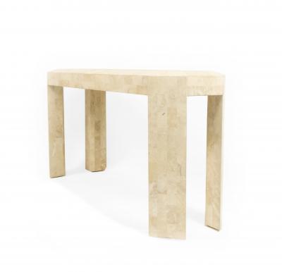 American Mid Century Beige Tessellated Hardstone Console Table