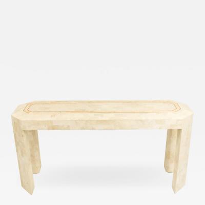 American Mid Century Beige Tessellated Hardstone Console Table