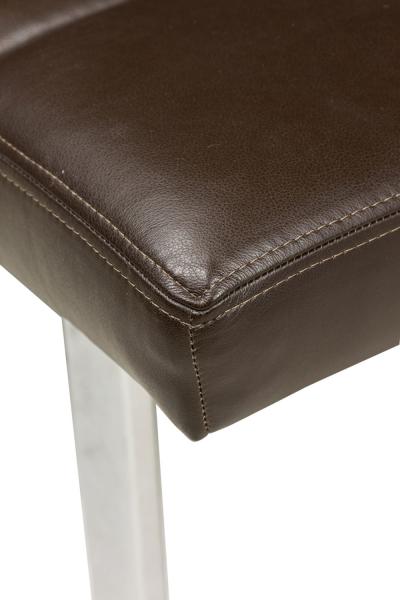 American Mid Century Brown Channel Tufted Leather Bench