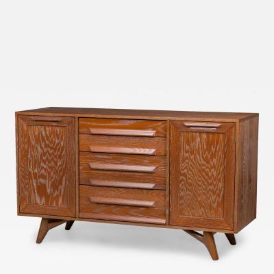 American Mid Century Cerused Oak Four Drawer Credenza