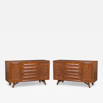 American Mid Century Cerused Oak Four Drawer Credenza