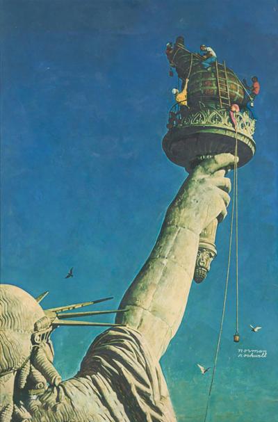 American Mid Century Copy of The Statue of Liberty 1946 by Norman Rockwell