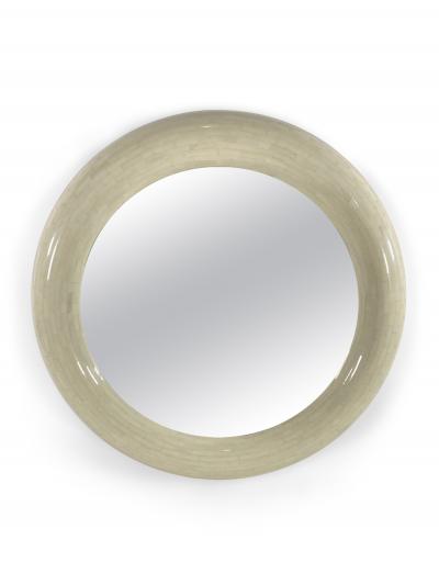 American Mid Century Cream Tessellated Bone Mirror