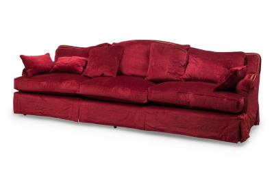 American Mid Century Crimson Mohair Sofa
