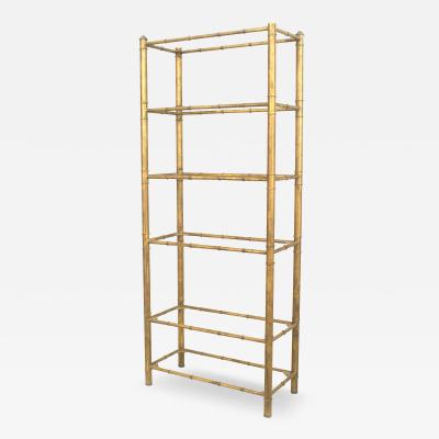 American Mid Century Gold Painted Etagere