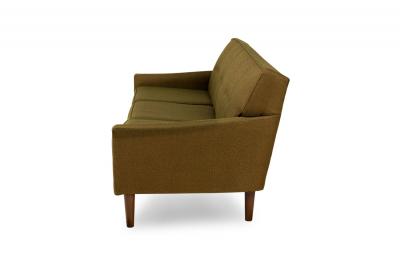 American Mid Century Greenish Brown Upholstered 3 Seater Sofa