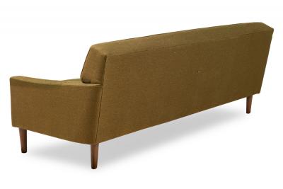 American Mid Century Greenish Brown Upholstered 3 Seater Sofa