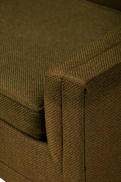 American Mid Century Greenish Brown Upholstered 3 Seater Sofa