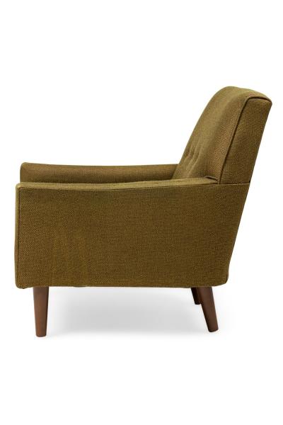 American Mid Century Greenish Brown Upholstered Armchair