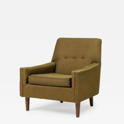American Mid Century Greenish Brown Upholstered Armchair