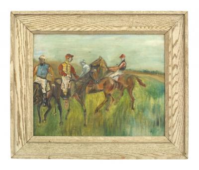 American Mid Century Horse Jockey Painting