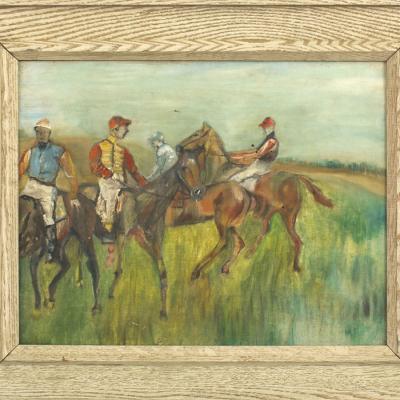 American Mid Century Horse Jockey Painting