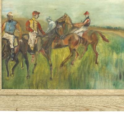American Mid Century Horse Jockey Painting