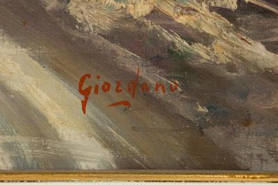 American Mid Century Impressionist style winter landscape painting