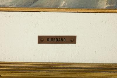 American Mid Century Impressionist style winter landscape painting