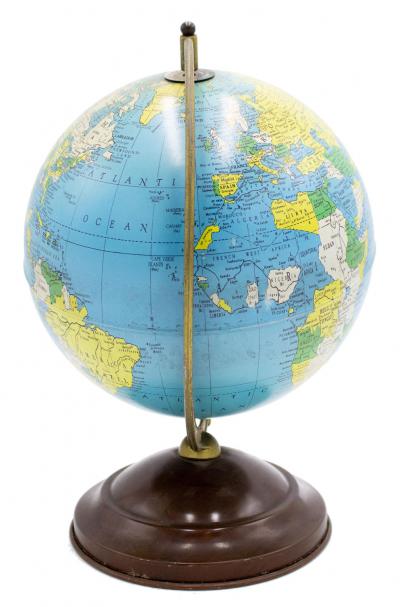 American Mid Century Metal Globe