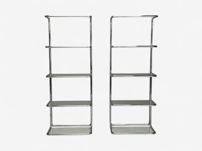 American Mid Century Modern Chrome Glass Etageres United States 1970s