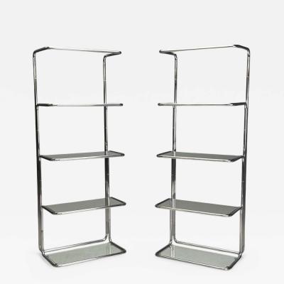 American Mid Century Modern Chrome Glass Etageres United States 1970s