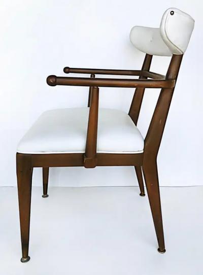 American Mid Century Modernist Dining Chairs Set of 6 2 Arms 4 Sides