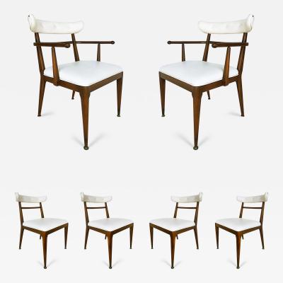 American Mid Century Modernist Dining Chairs Set of 6 2 Arms 4 Sides