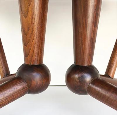 American Mid Century Modernist Expandable Dining Table with Two Wood Leaves