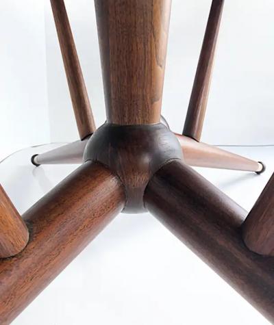 American Mid Century Modernist Expandable Dining Table with Two Wood Leaves