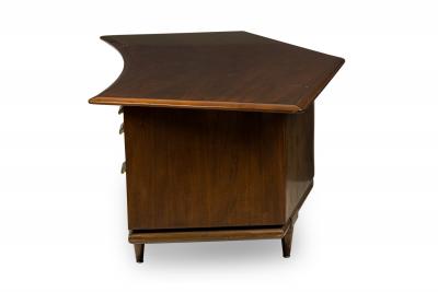 American Mid Century Monteverdi Young Walnut Angular Executive Desk
