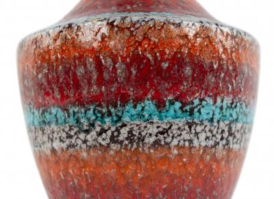 American Mid Century Red Porcelain Table Lamp