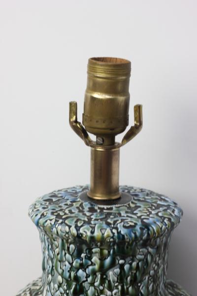 American Mid Century Stippled Glaze Ceramic Table Lamp 1960 United States