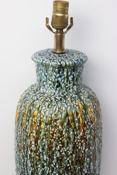 American Mid Century Stippled Glaze Ceramic Table Lamp 1960 United States