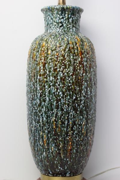 American Mid Century Stippled Glaze Ceramic Table Lamp 1960 United States