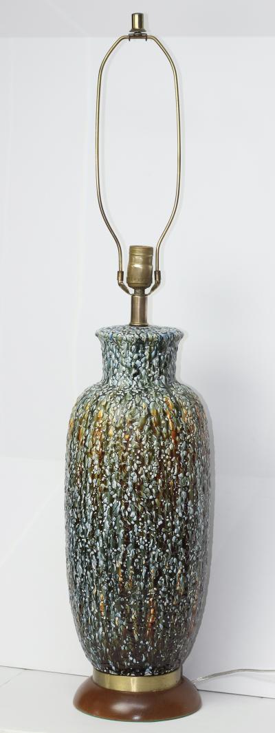 American Mid Century Stippled Glaze Ceramic Table Lamp 1960 United States