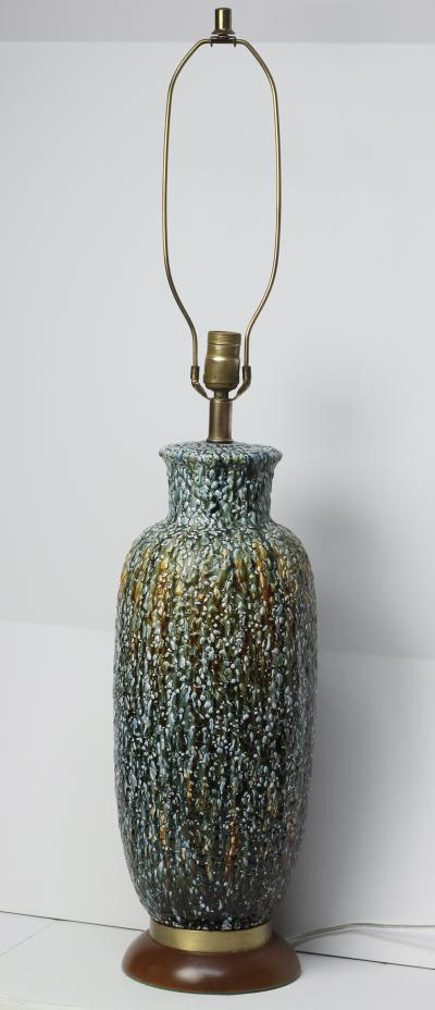 American Mid Century Stippled Glaze Ceramic Table Lamp 1960 United States