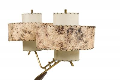 American Mid Century Teak and Brass Boomerang Floor Lamp