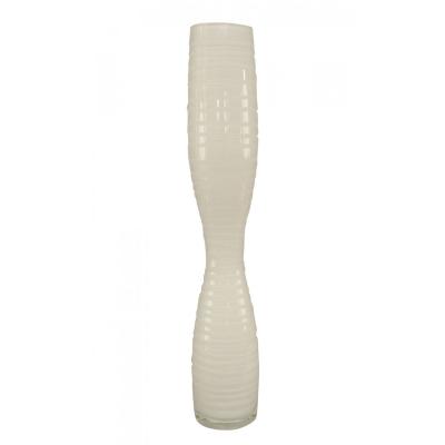 American Mid Century White Etched Glass Vase