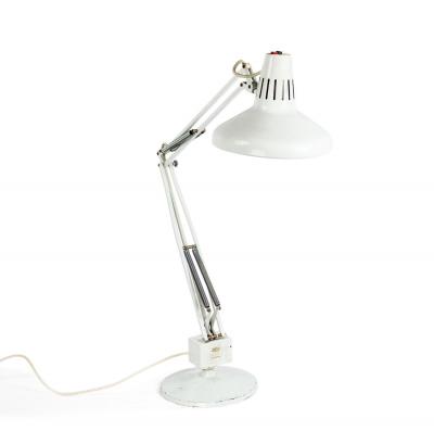 American Mid Century White Metal Desk Lamp