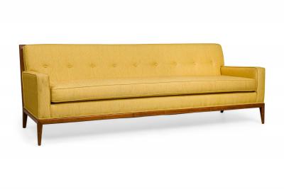 American Mid Century Yellow Fabric Upholstered Sofas